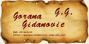 Gorana Gidanović vizit kartica